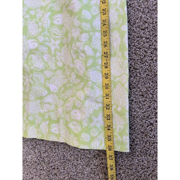 Vintage Lilly Pulitzer Womens Sz 10 Green & White Sleeveless Dress Lace Detail - Picture 6 of 8